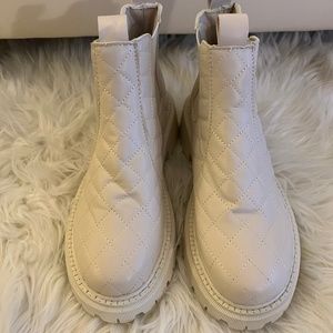 Faux Leather Quilted Boots